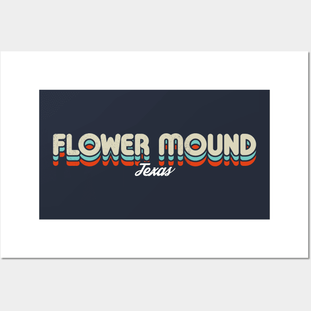 Retro Flower Mound Texas Wall Art by rojakdesigns